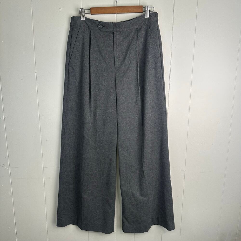 Banana Republic Womens 8 Dark Gray Wide Leg Pleated Trousers Pants NWT Office